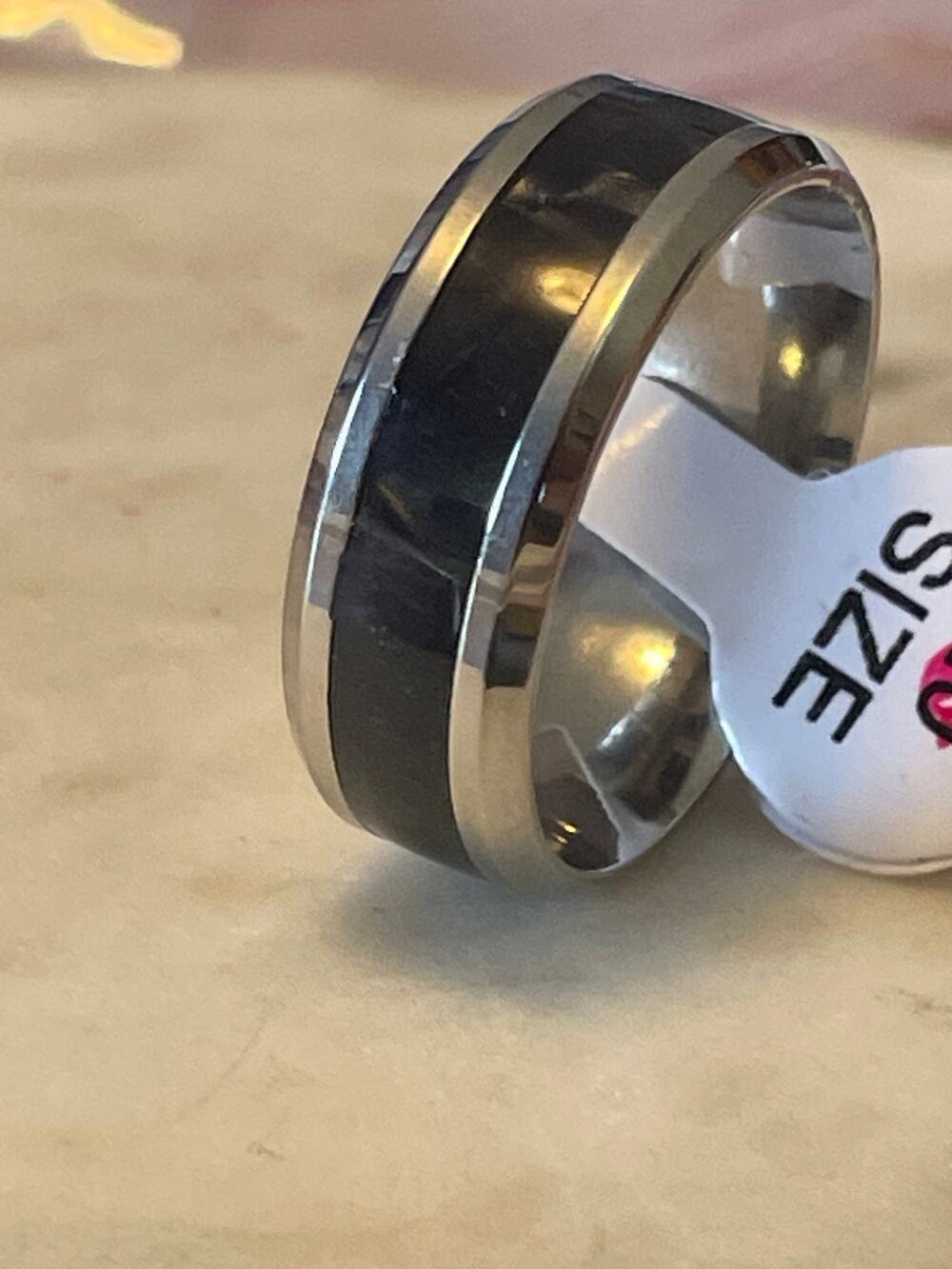 mens stainless steel wedding band style ring 11